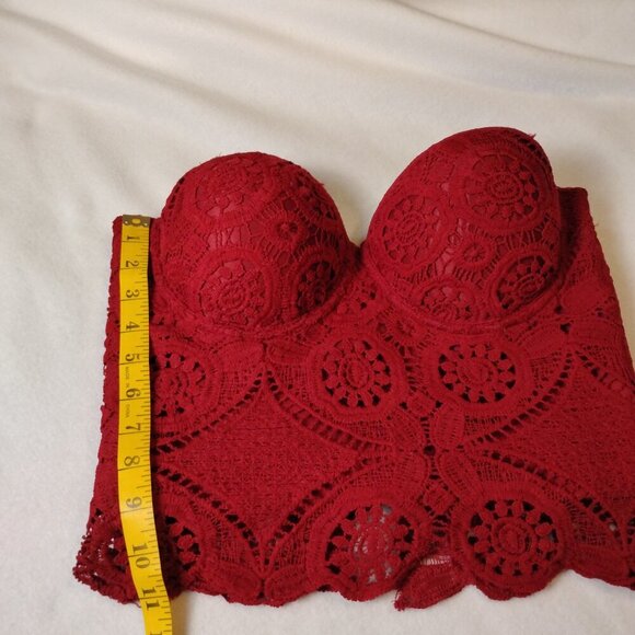 Windsor Burgundy Lace Bustier Top, L - Picture 6 of 6